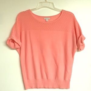New York & Company pink shirt sleeve sweater